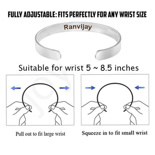 Adjustable Unisex Bracelet with Your Hidden Name & Secret Message Engraved