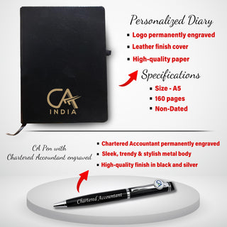 CA Gift Set – Pen Stand, Pen & Diary with CA Logo