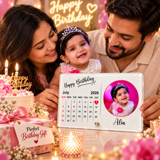 Acrylic 4x6 Inches Calendar Photo Frame with Stand- Customized With Your Picture & Your Memorable Date.