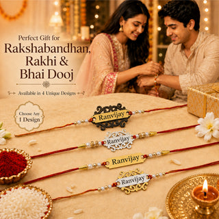 Customized Laser Foil Rakhi with Name Engraved