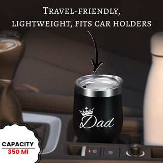 Insulated Travel Mug Set of 2– Black & White Stainless Steel Coffee Mugs.