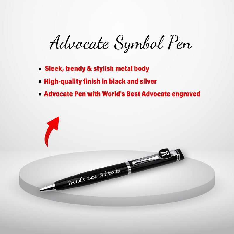 Advocate Desk Set: Pen & A5 Black Diary with Engraved Logo