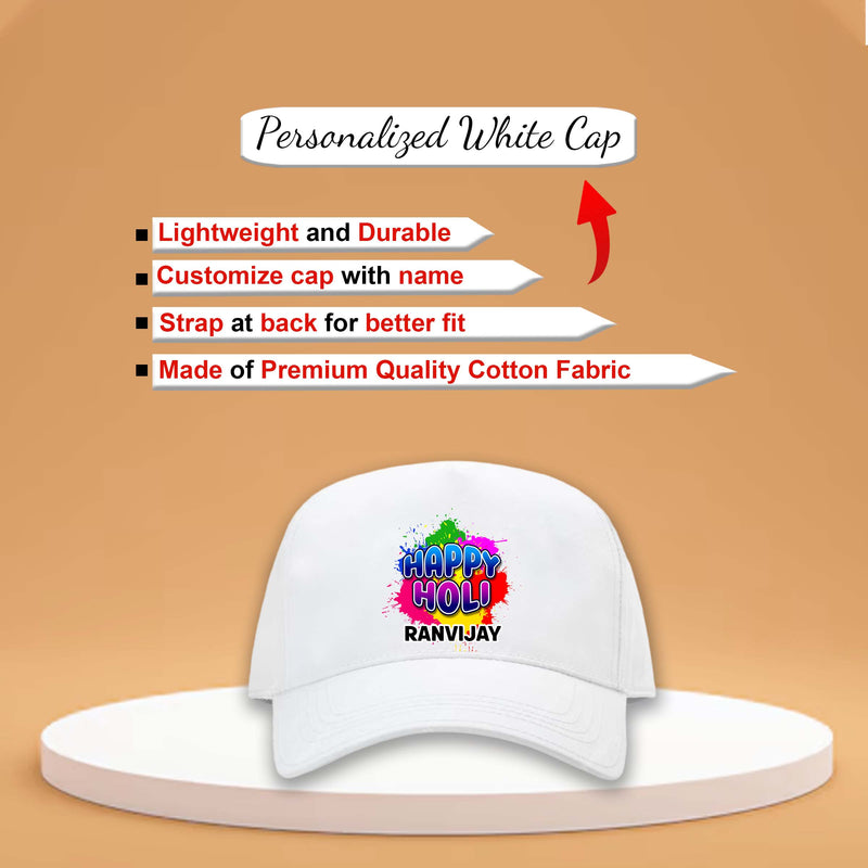 Holi Gift Set – Custom Name T-Shirt & Cap.