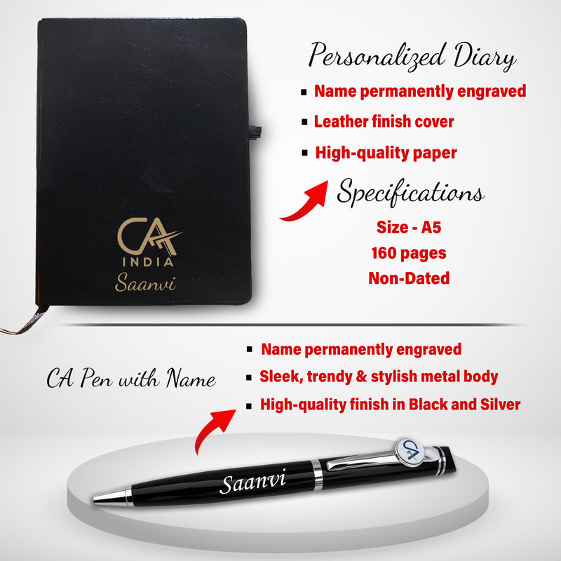 CA Gift Set: Keychain, Water Bottle, Pen, Wallet & Diary.