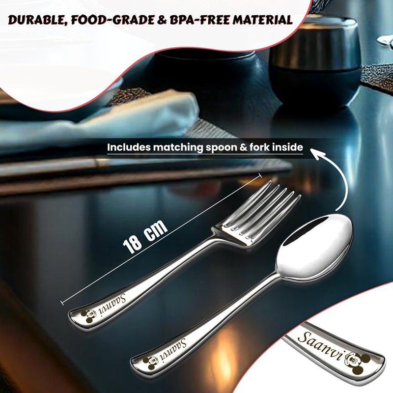 Customized Lunch Box with Spoon Fork Set.