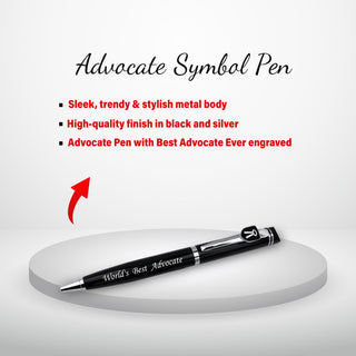 Advocate Desk Set: Pen & A5 Black Diary with Engraved Logo.