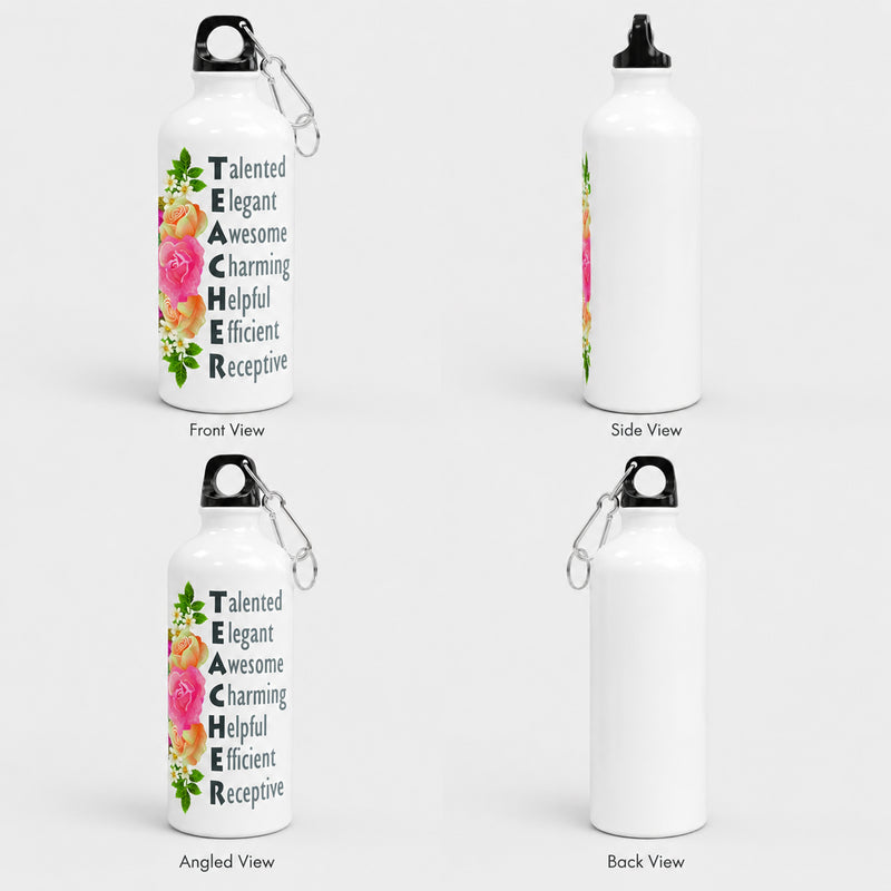 Teacher’s Day Gift | Aluminium Leakproof Sipper Bottle with Carabiner | World’s Best Teacher Flask