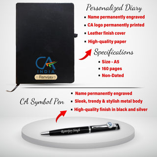 CA Gift Set – Personalized Keychain, Pen, Bottle, Wallet & Diary with Name & Colored Logo