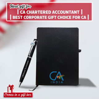 CA Gift Set – Engraved Pen & Black A5 Diary