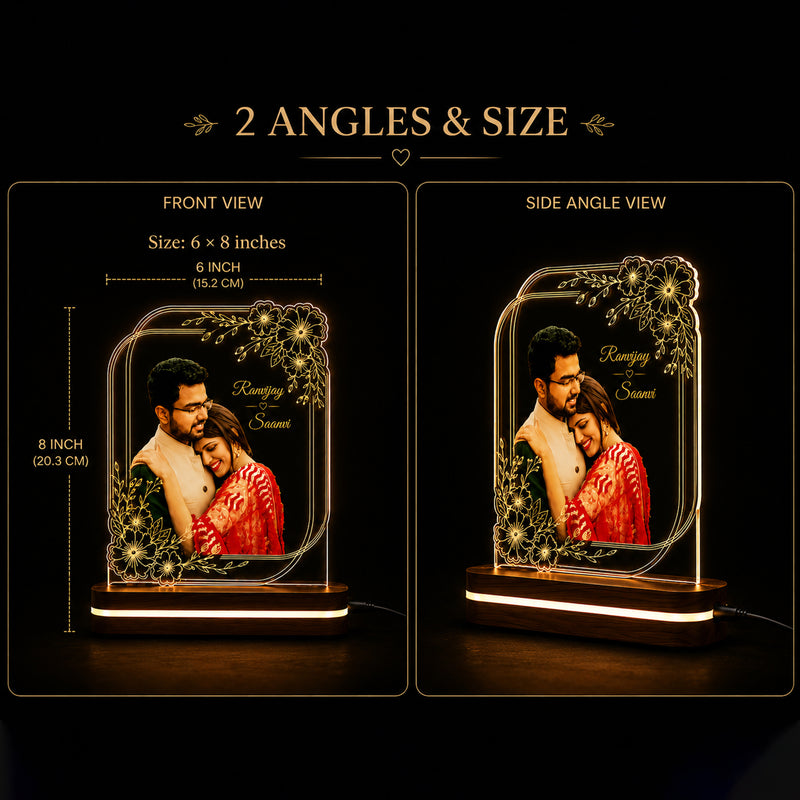 Customized HD UV Printed Photo Acrylic LED Photo Frame 6x8 Inch.