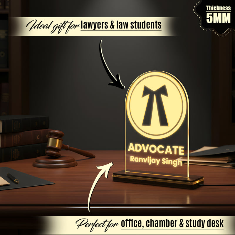Customized Advocate LED Desk Lamp with Name & Advocate Symbol