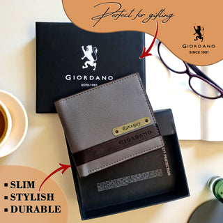 Giordano Men's Leather Wallet – Custom Name Engraved