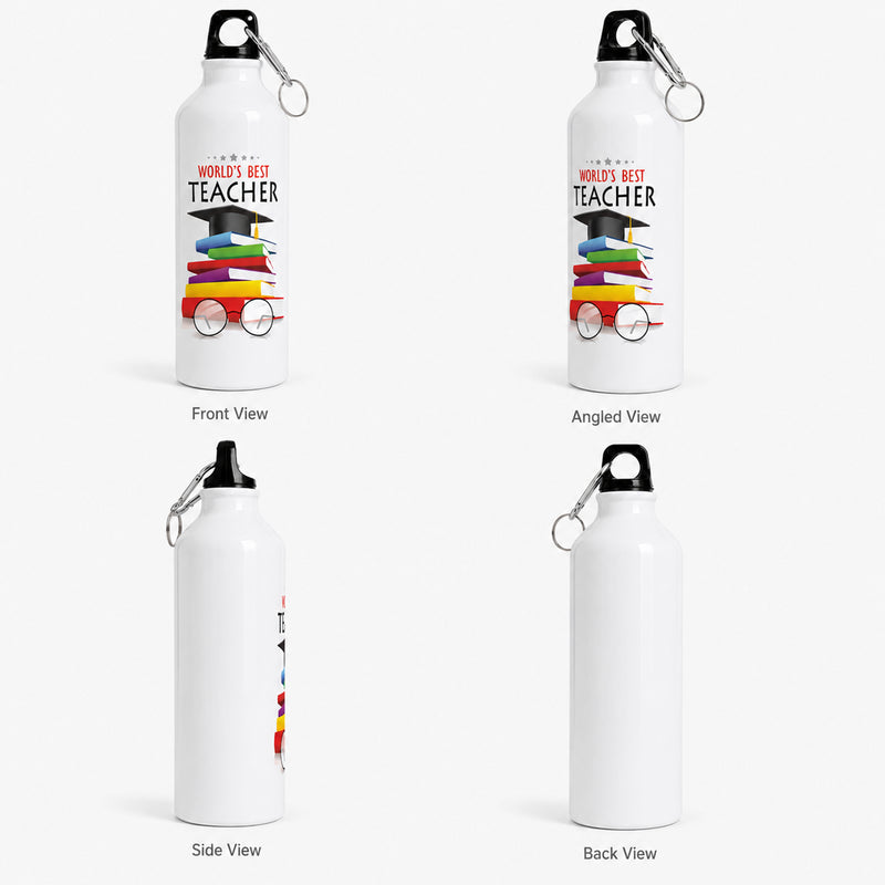 Teacher’s Day Gift | Leakproof Sipper Bottle with Carabiner | World’s Best Teacher Flask