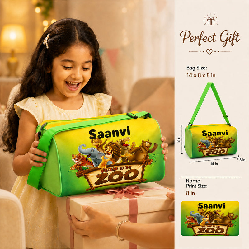 Kid's Travel Duffle Bag with Name Printed - Duffle Bag for Kids