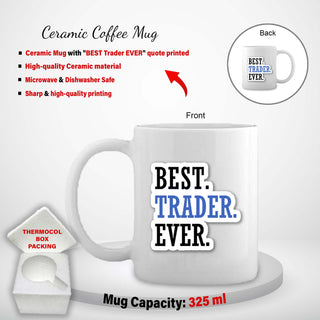 Trader Gift Set - Bottle & Mug with 'Best Trader Ever' Quote Printed.