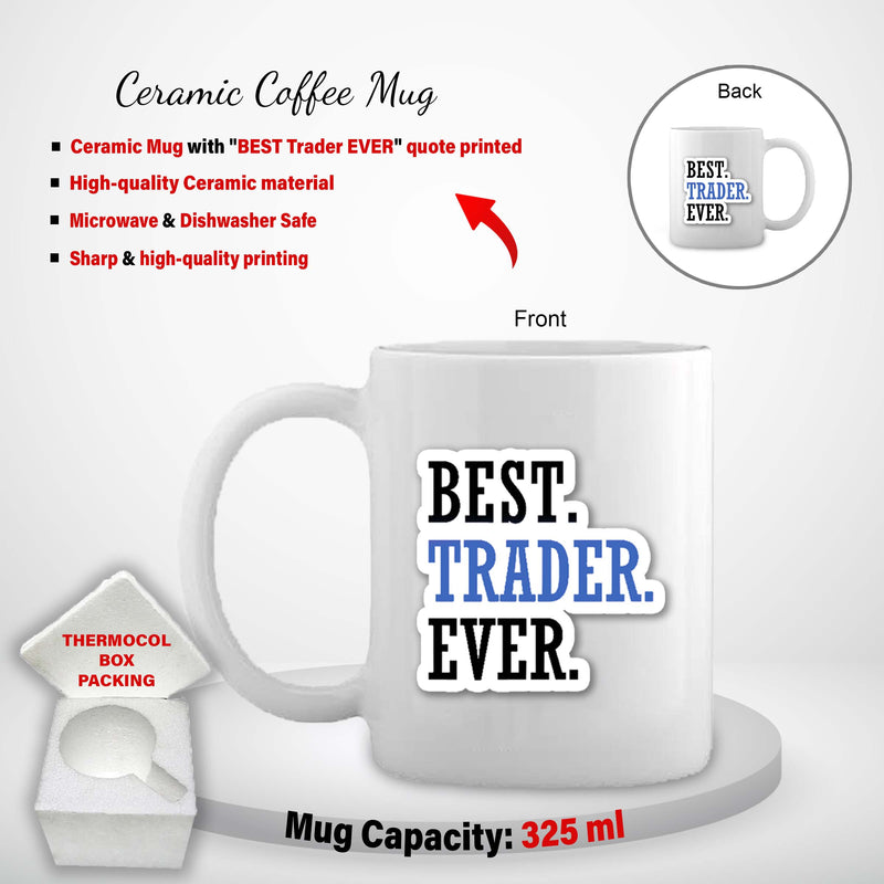 Trader Gift Set - Bottle & Mug with 'Best Trader Ever' Quote Printed.