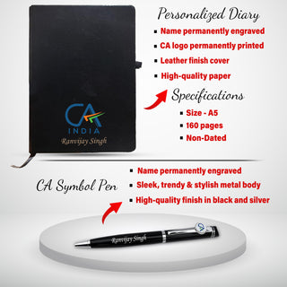 CA Gift Set – Personalized Keychain, Pen, Bottle, Wallet & Diary with Name & Colored Logo