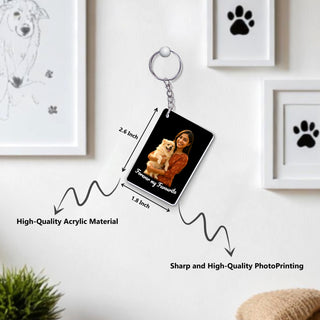 Black Custom Pet Photo & Name Mug with Keychain Dog.