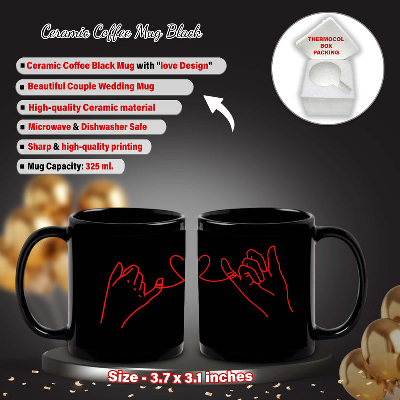 Couple Combo Set- Black Mug and Keychain Set of (2). Best For Gifting