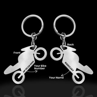 Personalized Stainless Steel Bike & Car Keychain with Name Engraved - Unique Gift for Birthdays for Car/Bike Lovers.
