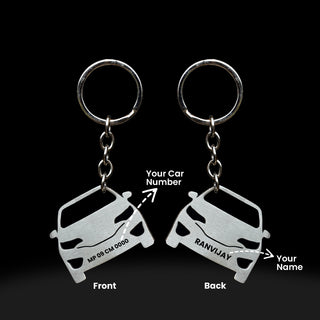 Personalized Stainless Steel Bike & Car Keychain with Name Engraved - Unique Gift for Birthdays for Car/Bike Lovers.