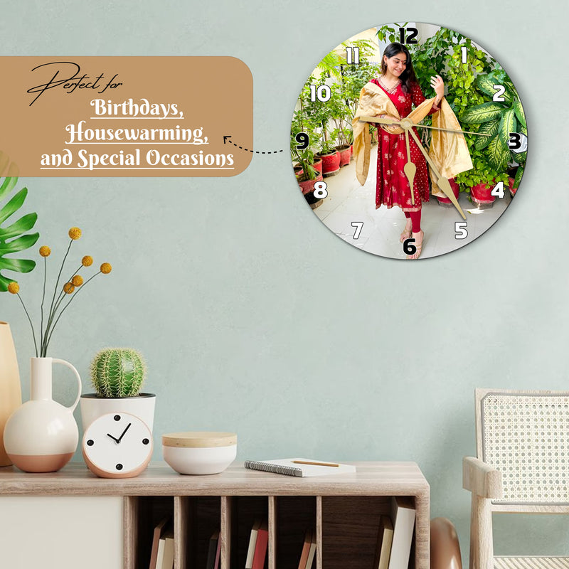 Personalized Acrylic Photo Printed Wall Clock.