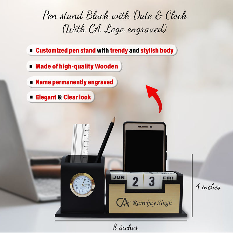Customized CA Combo: CA Pen Stand, Logo Pen & Engraved  Diary.