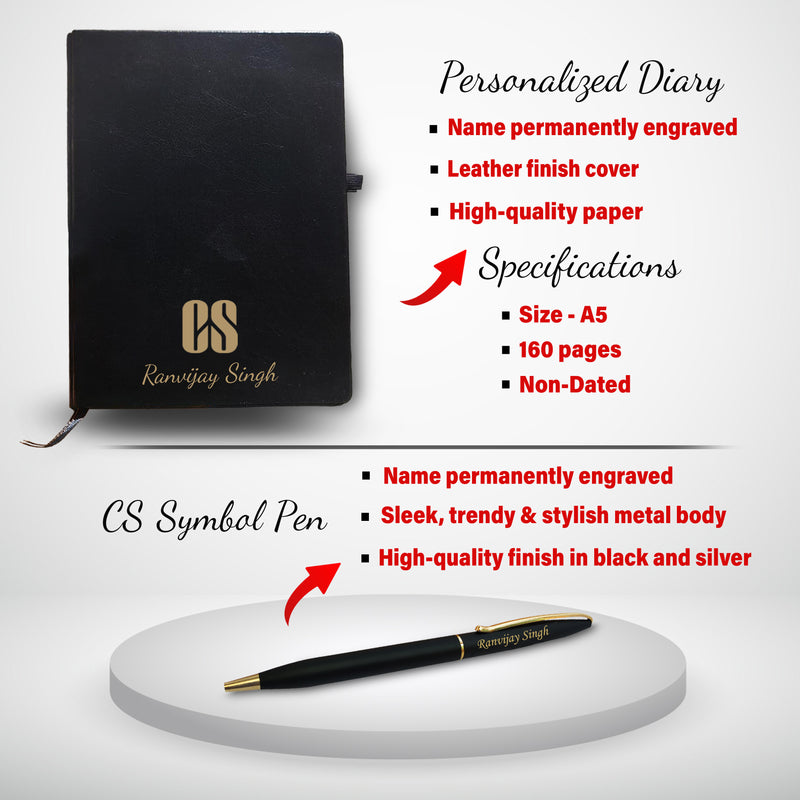 CS Essentials Kit: Keychain, Black Bottle, Pen & Diary.