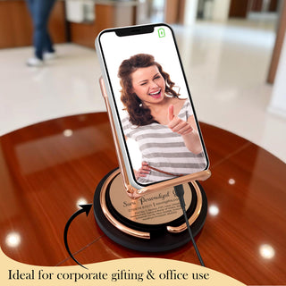 Custom Name Engraved Mobile Holder – Perfect for Office Gifting.