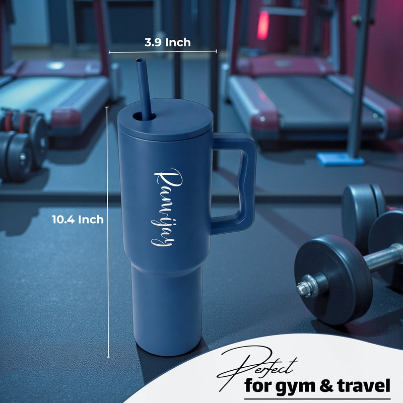 Customized Premium Stainless Steel Straw Tumbler (1200 ml) | Personalized Gift