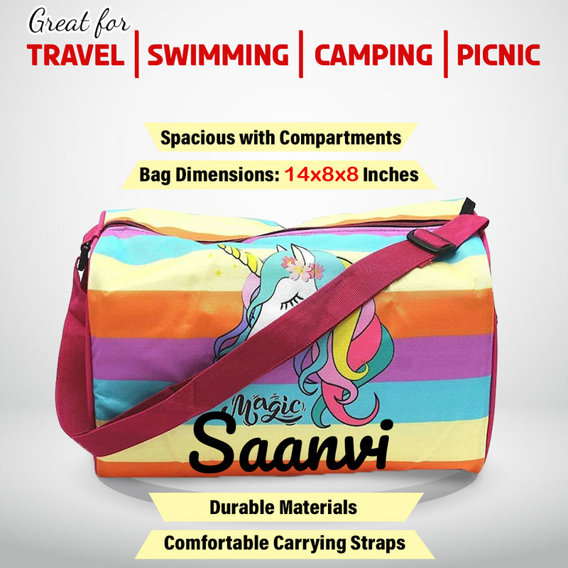 Kid's Duffle Bag & Bottle Combo Set with Child's Name Printed