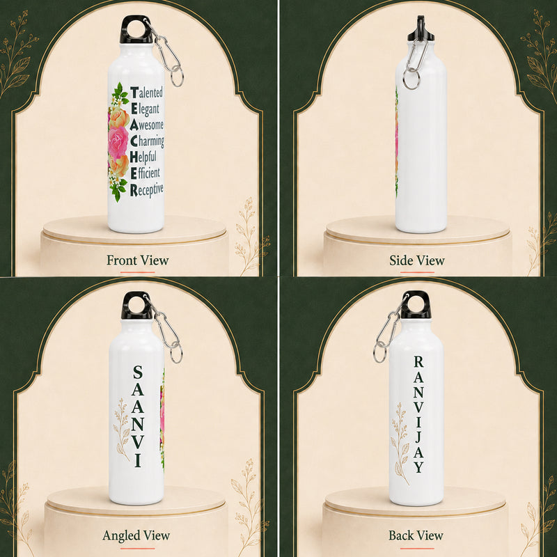 Personalized Teacher’s Day Gift | Leakproof Sipper Bottle with Carabiner | Teacher Appreciation Gift