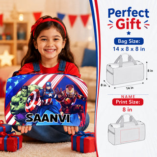 Kid's Travel Duffle Bag with Name Printed - Duffle Bag for Kids