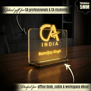 Customized CA LED Desk Lamp with Name & Charted Accountant Symbol