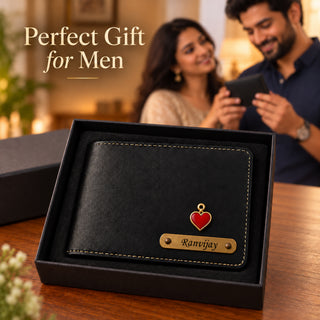 Customized Wallet for Men with Name & Charm | Personalized Name Wallet for Men's.