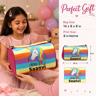 Kid's Travel Duffle Bag with Name Printed - Duffle Bag for Kids