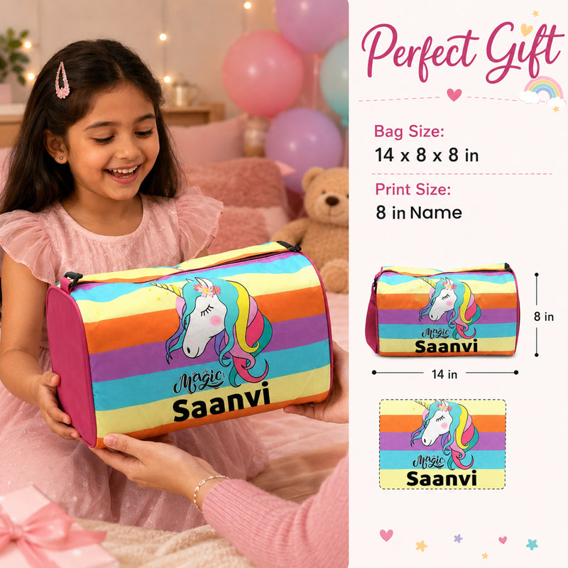 Kid's Travel Duffle Bag with Name Printed - Duffle Bag for Kids