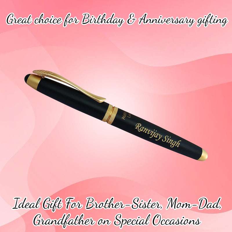 Personalized Golden Leaf Pen with Custom Message Box.