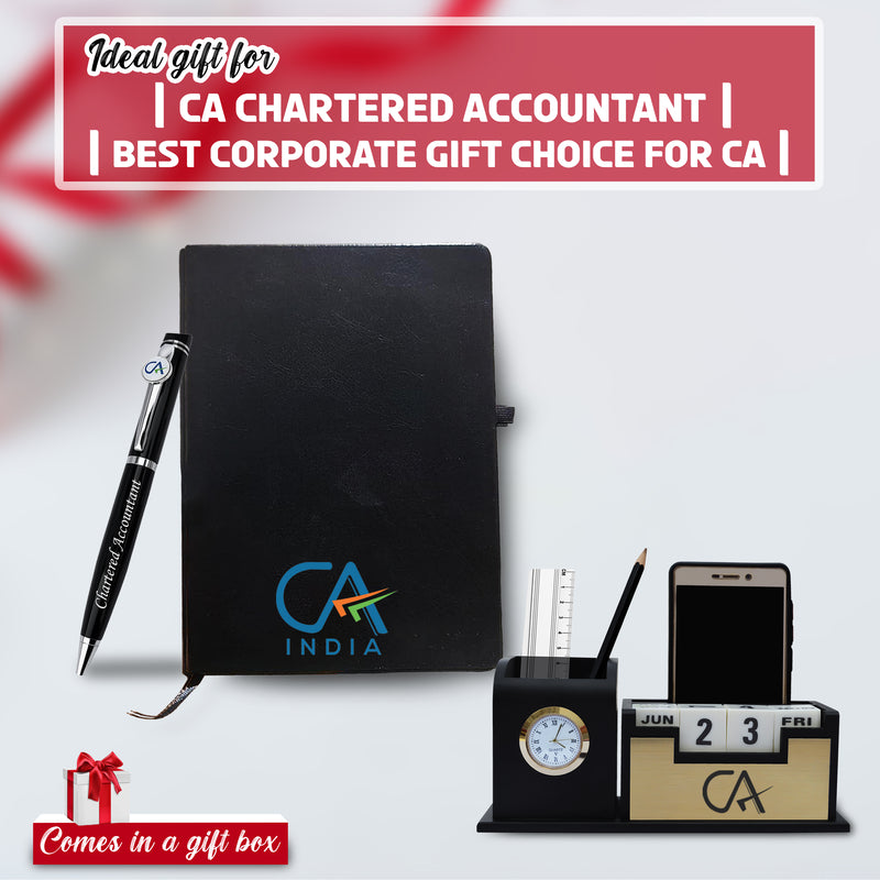 CA Gift Set – Pen Stand, Pen & Diary with CA Logo