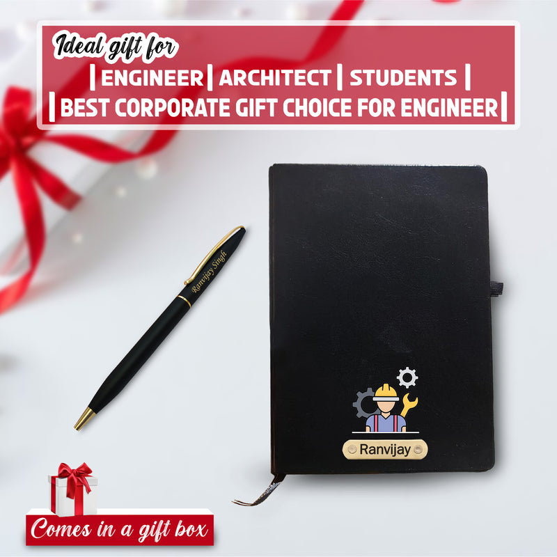 Customized Engineer Gift Set-Engineer Pen & Diary with Engineer's Name