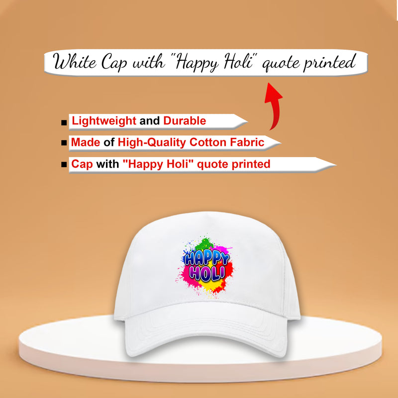 Holi T-Shirt & Cap Combo – Colorful Holi Festival Clothing for Men, Women & Kids –