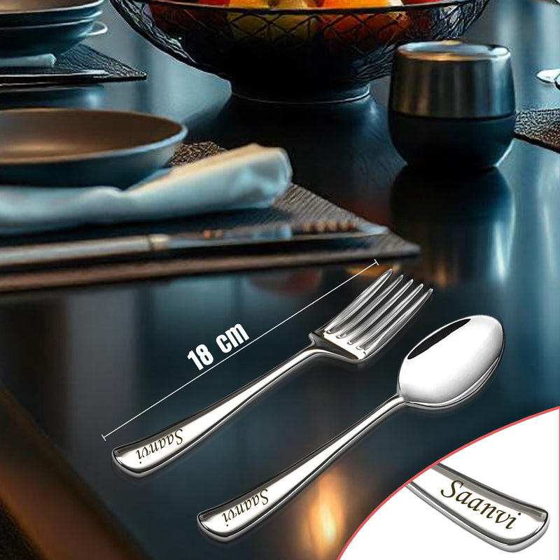 Personalized Stainless Steel Plate Set for Kids with Photo & Name | Custom Kids Dinner Set