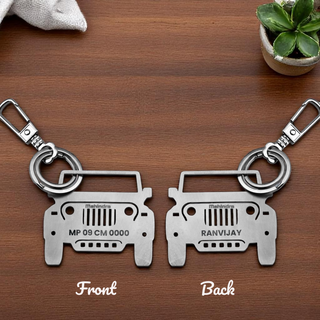 Personalized Stainless Steel Bike & Car Keychain with Name Engraved - Unique Gift for Birthdays for Car/Bike Lovers.
