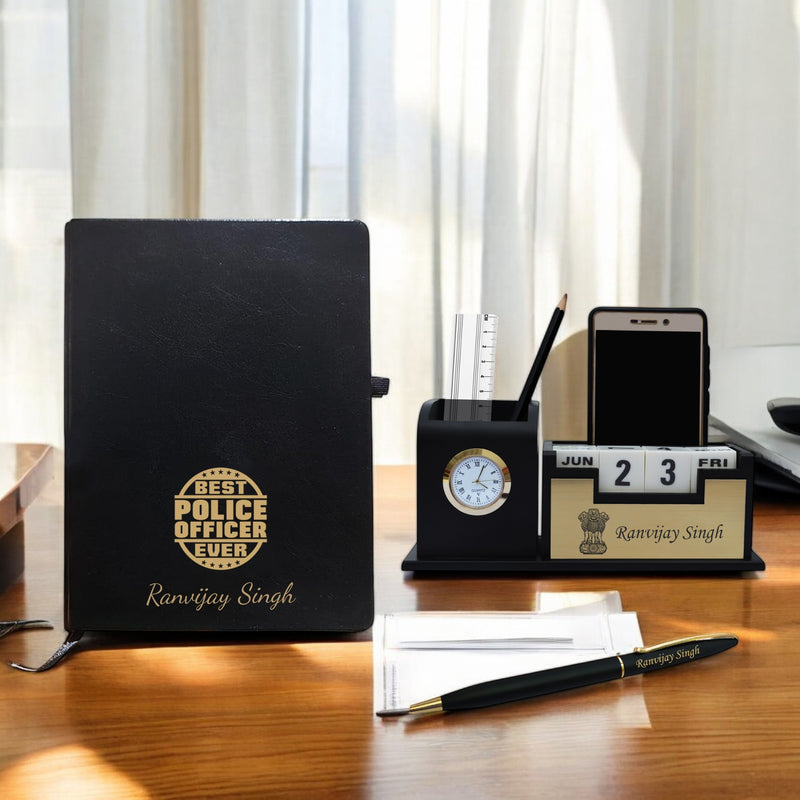 Officer Gift Set: Pen, A5 Diary & Pen Stand.