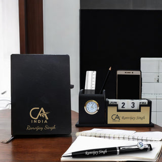 CA Combo: CA Pen Stand, Logo Pen & Engraved  Diary.