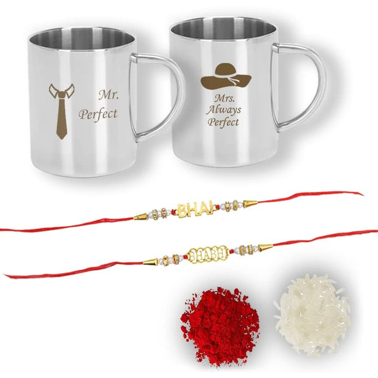 Steel Mugs+ Rakhi