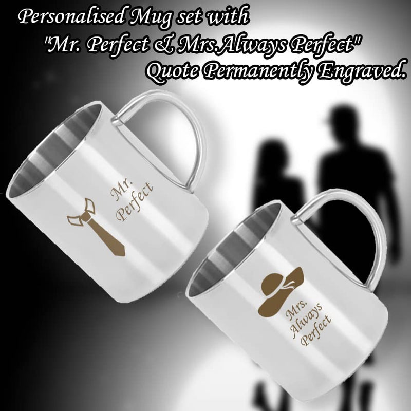 Steel Couple Mug Set (Pack of 2).