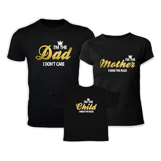 Personalized Family T-Shirt Combo for Father, Mother & Kids with Your Name