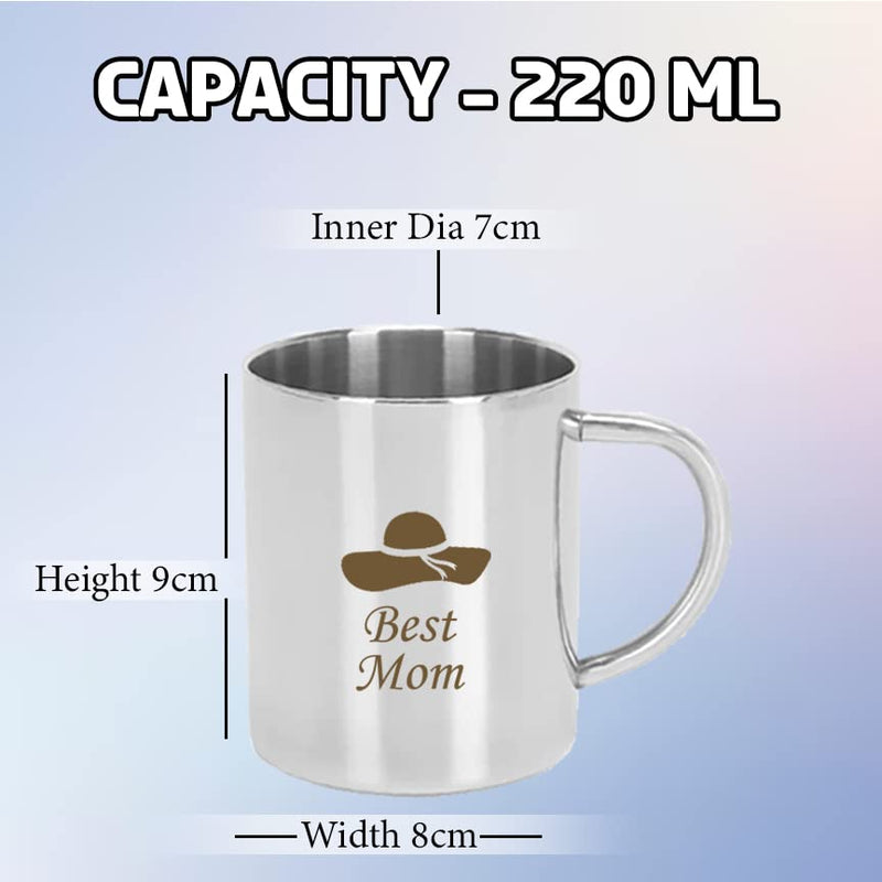 Stainless Steel Coffee Mug With Best Mom Quote Engraved.