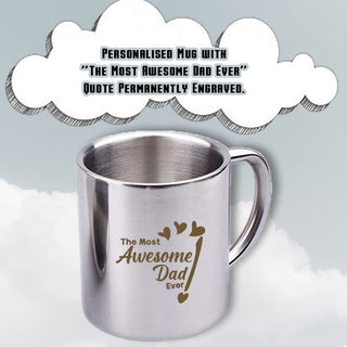 Stainless Steel Coffee Mug & Keychain For Dad
